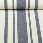 Baumwolle Webware - Küchentuch Streifenmix Beige Indigo