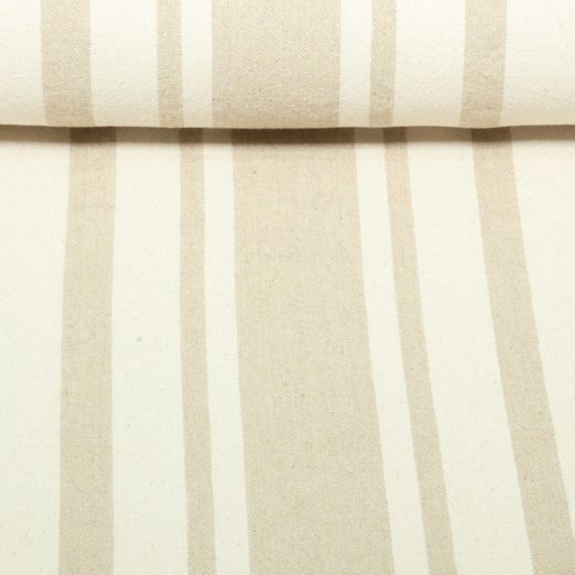 Baumwolle Webware - Küchentuch Streifenmix Beige Hellbraun