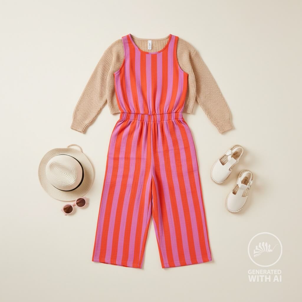 Gaze de coton - Rayures rouges Rose-2 Gaze de coton - Rayures rouges Rose-2