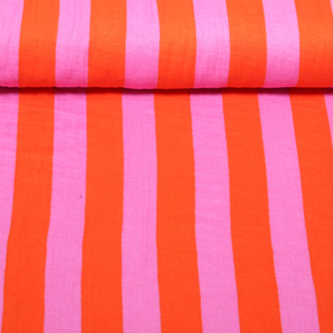 Gaze de coton - Rayures rouges Rose-0 Gaze de coton - Rayures rouges Rose-0