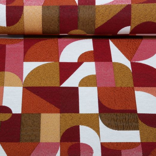 Toile canevas Jacquard - Abstrait Bordeaux