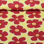 Baumwoll-Popeline - Blumen Gelb Rot