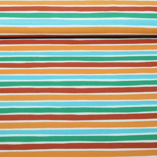 Baumwoll-Popeline - Streifen Multicolor