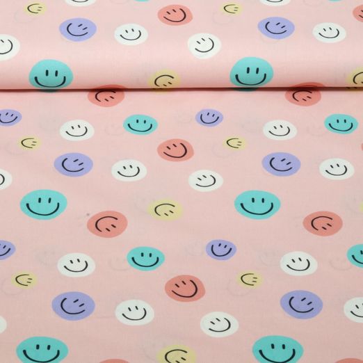 Popeline de coton - Smileys Rose