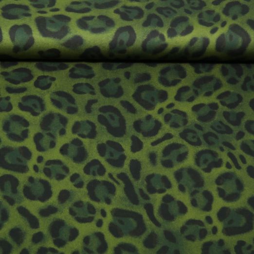 Satin de viscose - Vert Léopard