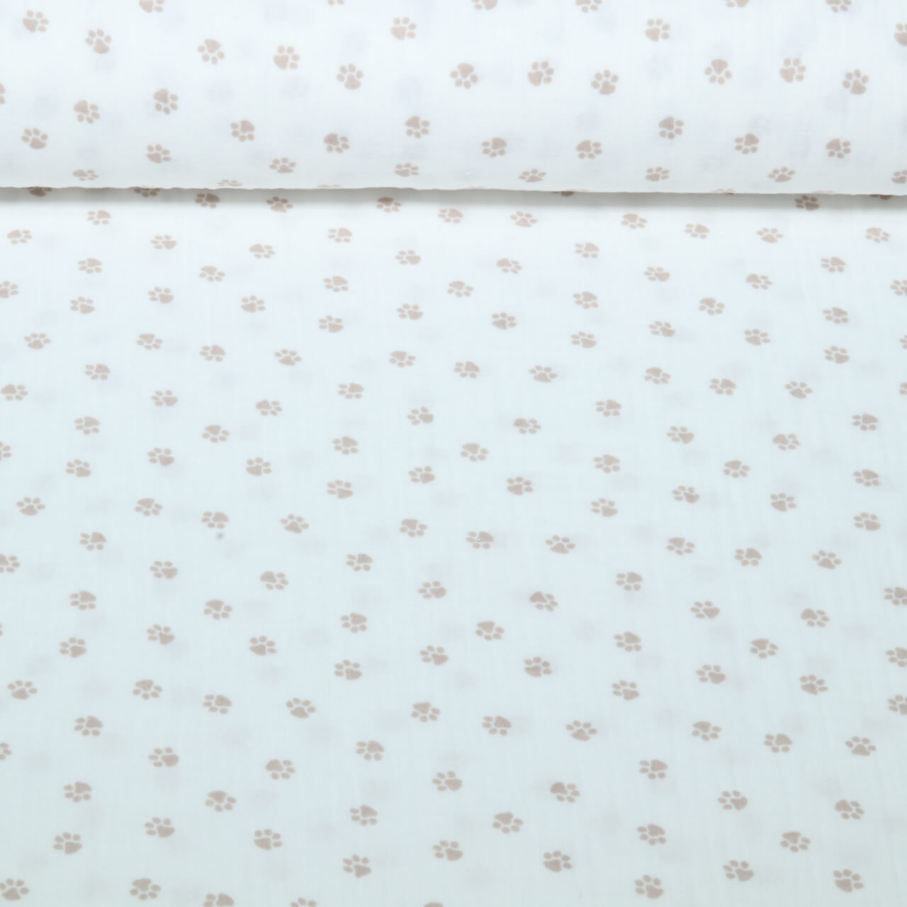 Gaze de coton - pattes d'animaux Blanc-0 Gaze de coton - pattes d'animaux Blanc-0