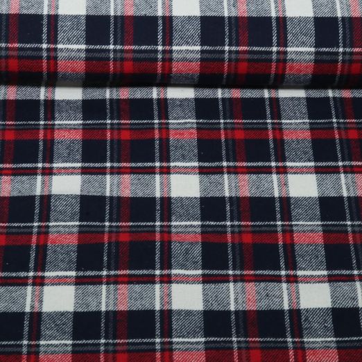 Flanelle de coton - carreau de bûcheron Bleu marine Flanelle de coton - carreau de bûcheron Bleu marine