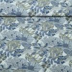 Lin viscose - fleurs d'été Gris clair