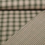 Gaze de coton - Doubleface carreaux rayures Marron Vert