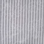 Tessuto per bluse e abiti - righe e fiori con stampa in gomma grigia