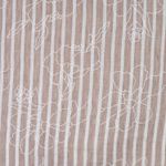 Tessuto per bluse e abiti - Righe floreali con stampa a gomma marrone