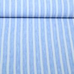 Blusen- & Kleiderstoff - Leinenlook Streifen Hellblau