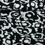 Jersey de viscose - Fleurs abstraites Noir Blanc