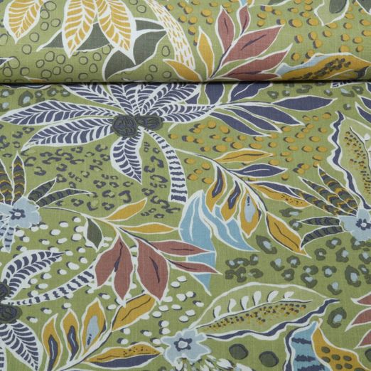 Viskose - Stretch Slub Palmen Helles Khaki