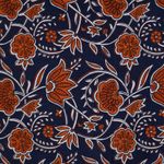 Popelín de algodón - Colección Enjoy Flores Azul