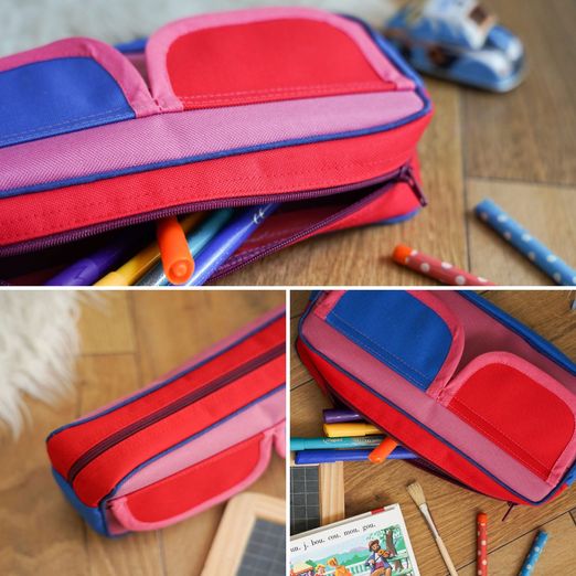 Patron gratuit - Trousse école colorblock rétro - Patron numérique