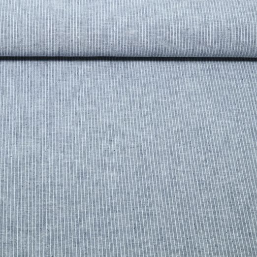 Baumwoll-Leinen - Chambré Streifen Blau