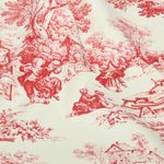 Baumwoll-Canvas – Toile-de-Jouy Beige Rot