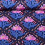 Toile canevas bio - HHL Queen Of Hearts Lotus Royal Bleu marine