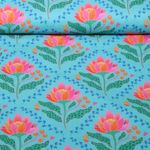 Organický mušelín hladký - HHL Queen Of Hearts Lotus Royal Turquoise