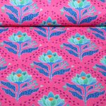 Gaze de coton bio Lisse - HHL Queen Of Hearts Lotus Royal Rose vif