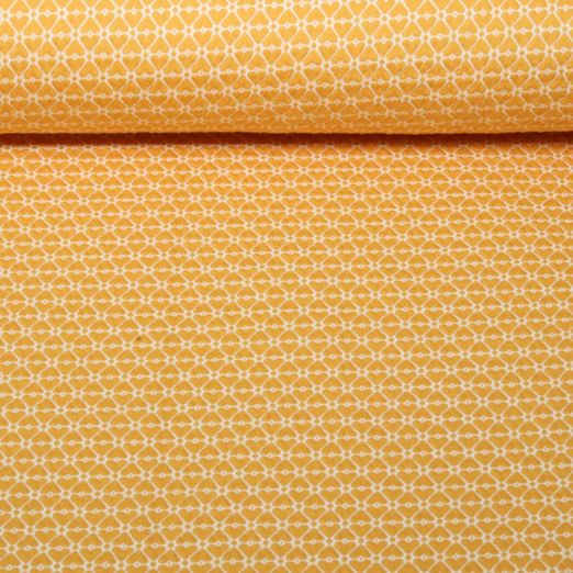 Bio Jacquard Jersey - HHL Queen of Hearts Cherry Heart Knit Gelb