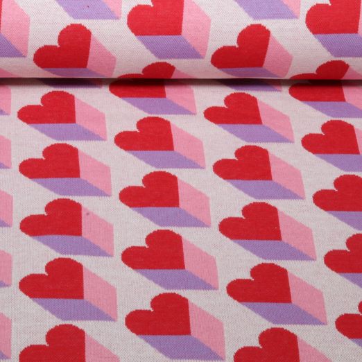 Bio Jacquard Jersey - HHL Queen of Hearts Royal Love Shadows Rot