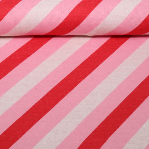 Jersey jacquard bio - HHL Queen of Heart Royal Candy Stripes Rouge