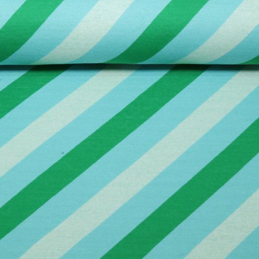 Jersey jacquard bio - HHL Queen Of Heart Royal Candy Stripes Turquoise