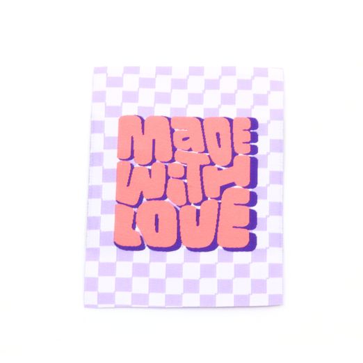 Étiquette tissée XL - With Love - 60 x 80 mm