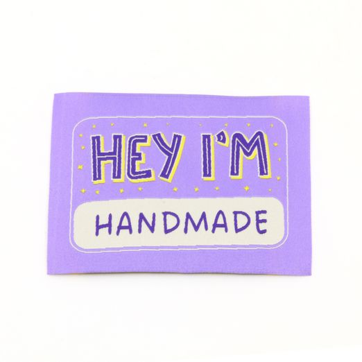 Étiquette tissée XL - I´m handmade - 60 x 80 mm