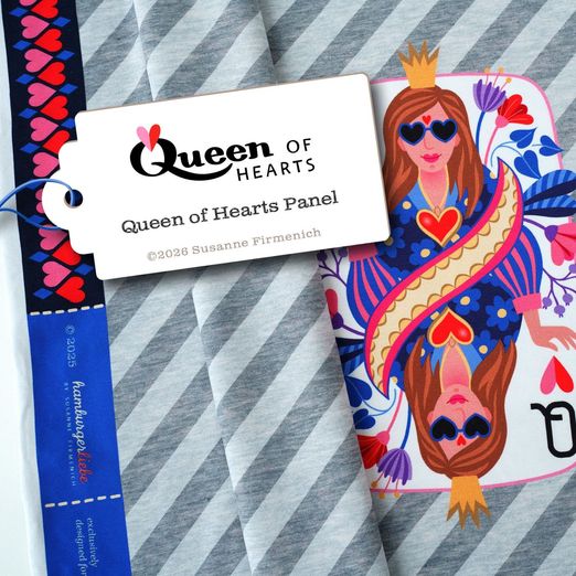 Bio Sommersweat Panel - HHL Queen of Hearts Grau
