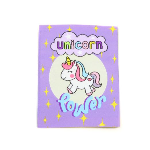 Étiquette tissée XL - Licorne - 60 x 80 mm