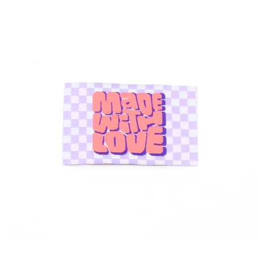 Étiquette tissée - With Love - 57 x 38 mm