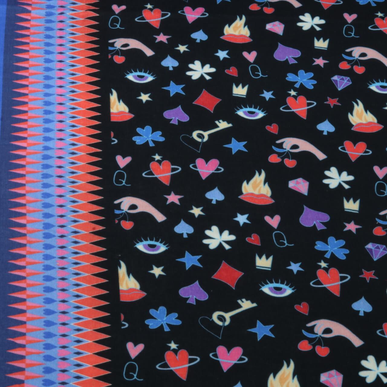 Bio Musselin Glatt - HHL Queen Of Hearts Queens Secrets Schwarz-1 Bio Musselin Glatt - HHL Queen Of Hearts Queens Secrets Schwarz-1