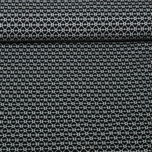 Bio Jacquard Jersey - HHL Queen of Hearts Cherry Heart Knit Schwarz