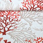 Baumwoll-Cretonne - Korallen Ecru Rot