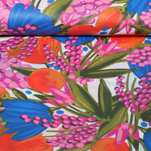 Beschichtete Baumwolle - Bunte Blumen Multicolor