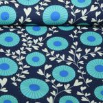 Biologische Mousseline Glad - HHL Queen Of Hearts Garden Navy