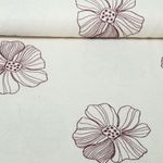 Viskose Leinen - Stickerei Blumen Natural