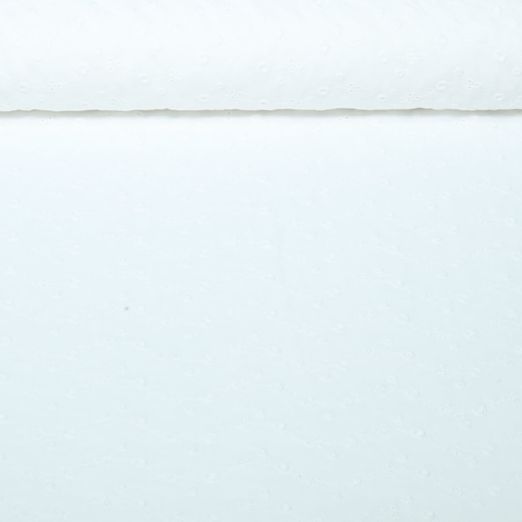 Baumwoll-Popeline - Embroidery Blumenranke Weiß