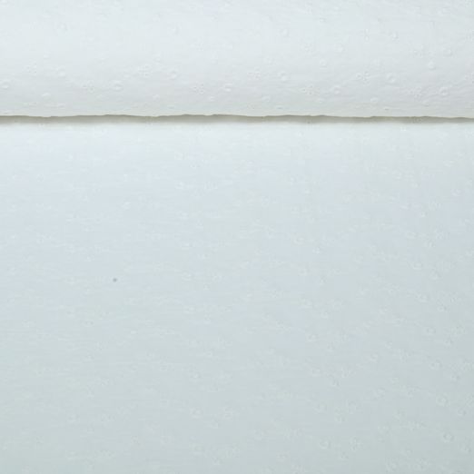 Baumwoll-Popeline - Embroidery Blumenranke Ecru