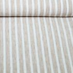Tissu robes et blouses - Aspect lin Mélange rayures Beige