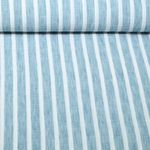 Tissu robes et blouses - aspect lin rayures Mélange Bleu clair