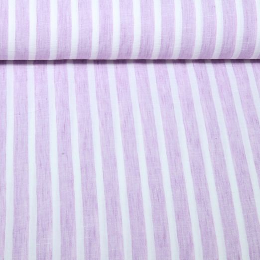 Blusen- & Kleiderstoff - Leinenoptik Streifen Melange Flieder Blusen- & Kleiderstoff - Leinenoptik Streifen Melange Flieder