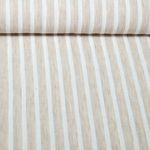 Blusen- & Kleiderstoff - Leinenoptik Streifen Melange Helles Beige