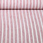 Blusen- & Kleiderstoff - Leinenoptik Streifen Melange Altrosa