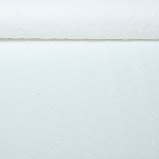 Voile de coton - fleurs à broder Ecru Voile de coton - fleurs à broder Ecru