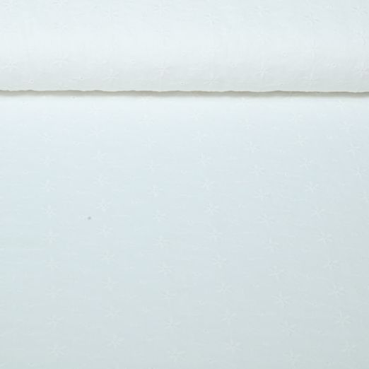 Voile de coton - Fleurs Embroidery Ecru