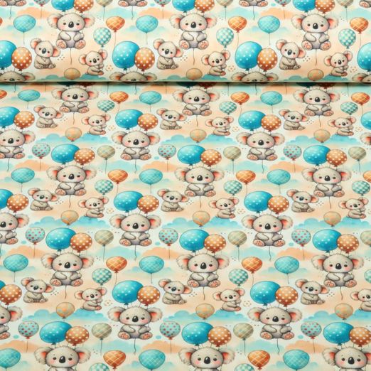 Popeline de coton - Koalas Beige